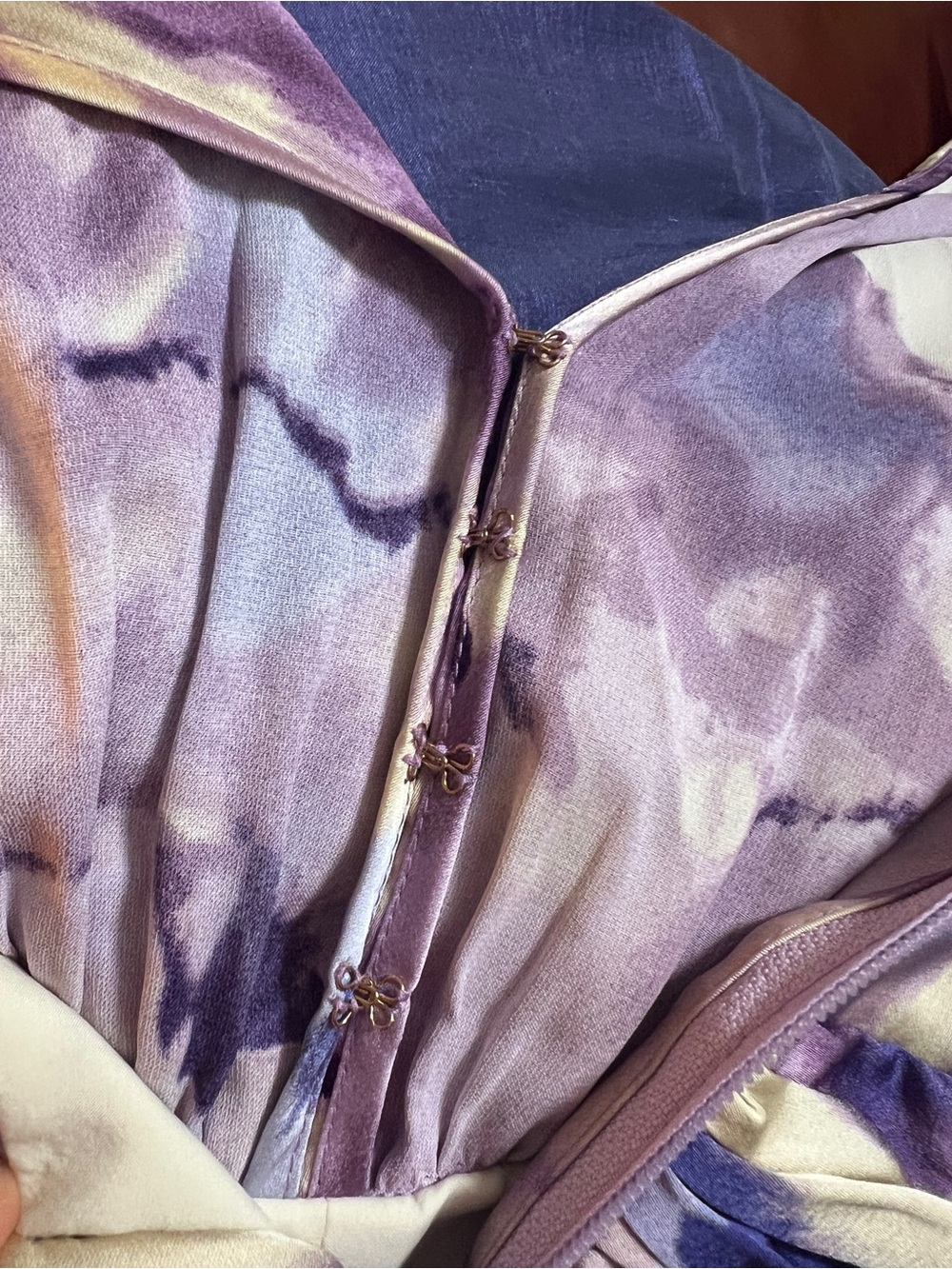 Bronx&Banco Lilac Wisteria Bedouin Satin Ruffle TasselEmbellished Mini Dress XS - Picture 12 of 17